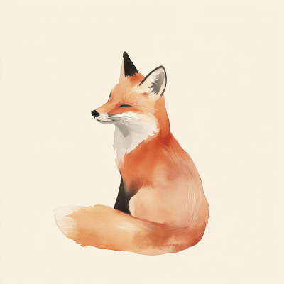 Minimal Watercolor Fox