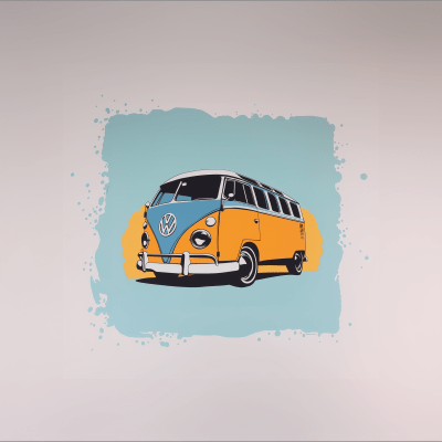 VW Split Screen Bus Illustration