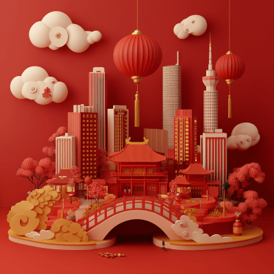 Modern Chinese New Year Celebration