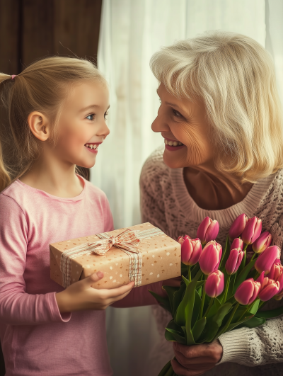 A Girl Giving a Gift