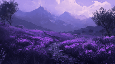 Purple Gravel Landscape