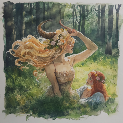 Dancing Satyr in the Forest