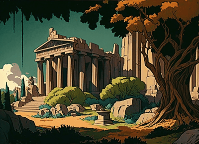 Walled Garden with Parthenon