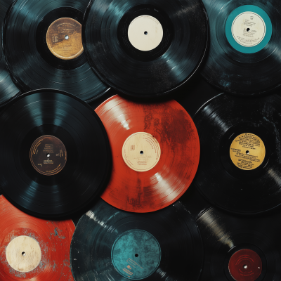 Cinematic Vinyl Records Background