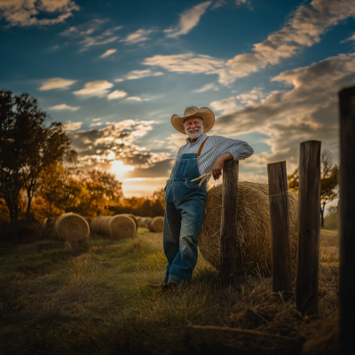 Smiling Farmer at Golden Hour