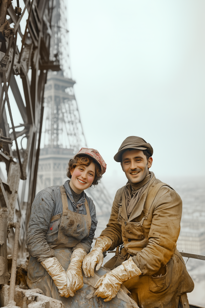 Lovers at the Eiffel Tower