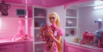 Barbie with Alien Chestburster