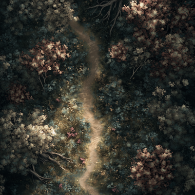 Narrow Forest Path Battlemap