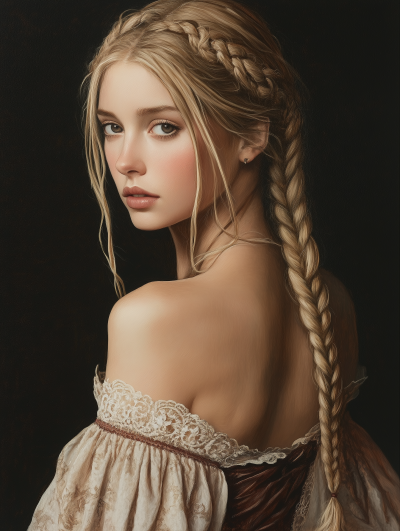 Blonde Woman with Braids