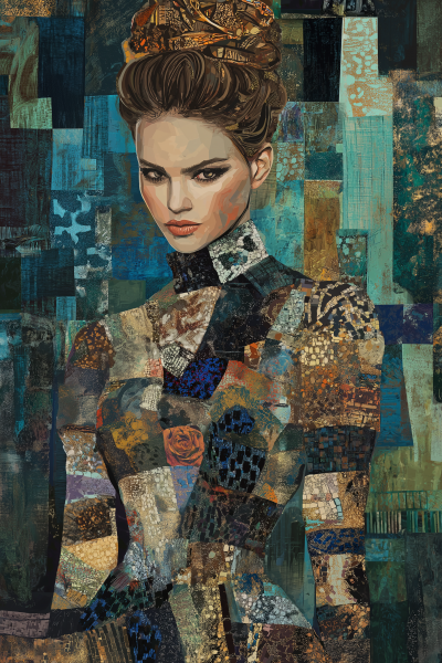 Glamorous Woman in Klimt Style