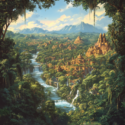 Vast Fantasy Jungle Landscape