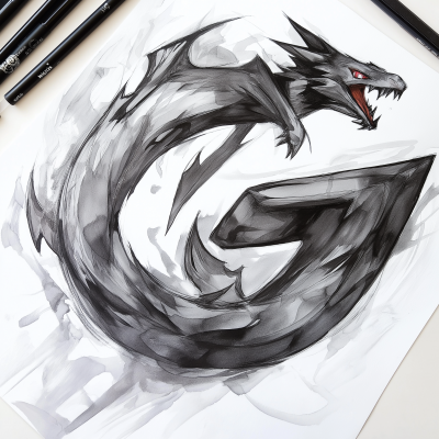 Black and White Dragon