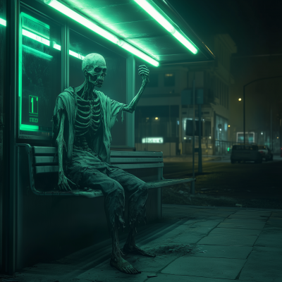 Headless Zombie at Bus Stop