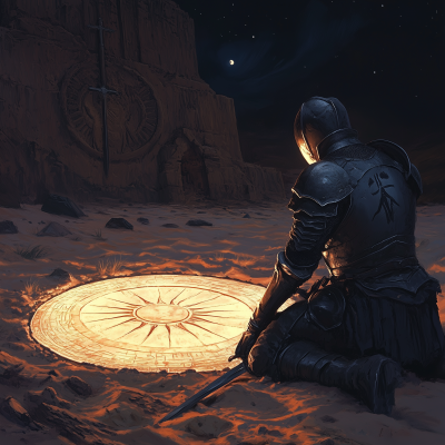 Knight Praying at Dusk