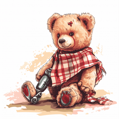 Teddy Bear with Prosthetic Leg