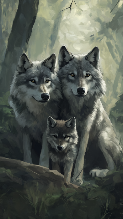 Wolves Family Portrait