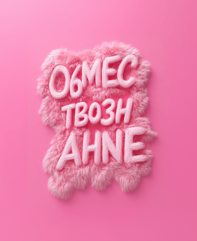 Fluffy Inscription on Pink