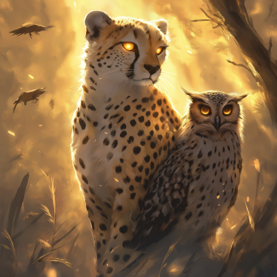 Majestic Fusion of Cheetah and Owl