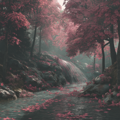 Pink Leaf Forest