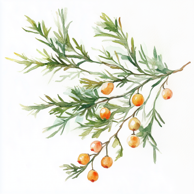 Cypress Leaves and Fruits