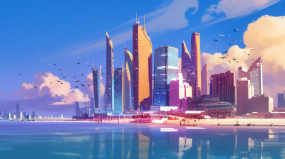 Epic Abu Dhabi Skyline Illustration