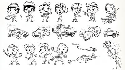 Vintage 1950s Animation Character Sheet