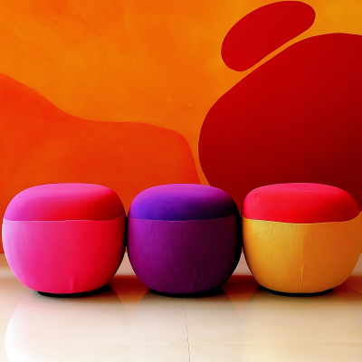 Colorful Pebble Ottomans