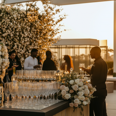 Elegant Cocktail Event in Garden