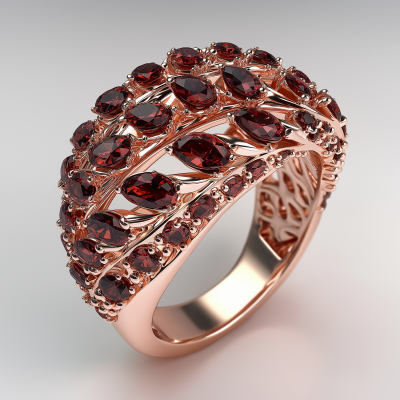 Rose Gold Garnet Ring