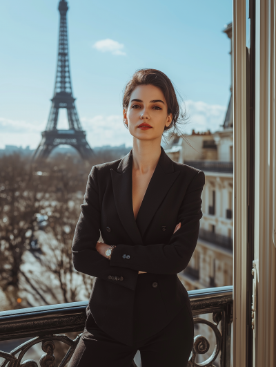 Confident Woman in Paris