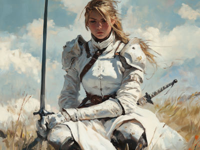 Female Swordsman on Battlefield