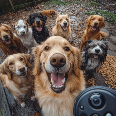 Happy Frogs Taking a Selfie