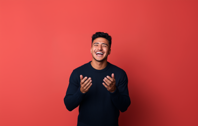 Excited Young Man Portrait