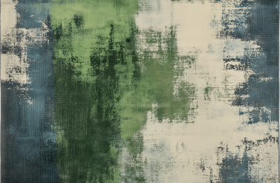 Green Distressed Rug