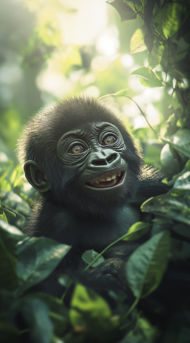 Joyful Baby Gorilla
