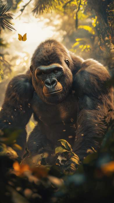 Happy Gorilla in Jungle