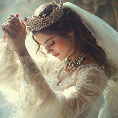 Elegant Bride in Crown