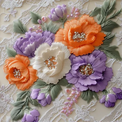 Pastel Floral Embroidery