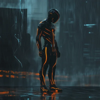 Futuristic Tron Character