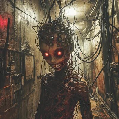 Creepy Child in Cyberpunk Setting