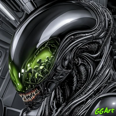 Alien Xenomorph Head Art