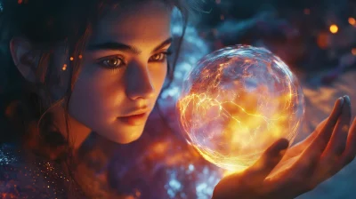 Enchanted Girl with Energy Ball