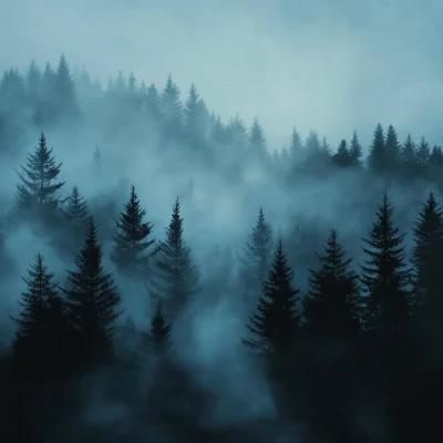 Enchanted Foggy Forest