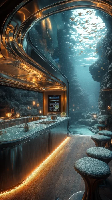 Futuristic Underwater Kitchen