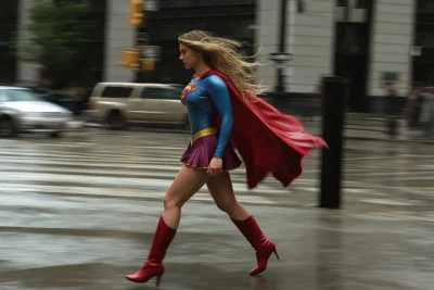 Supergirl in Thunderstorm