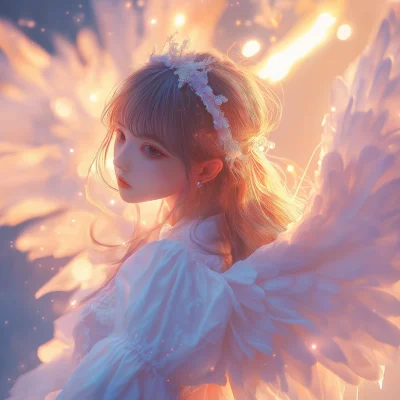 Cute Anime Girl with Wings