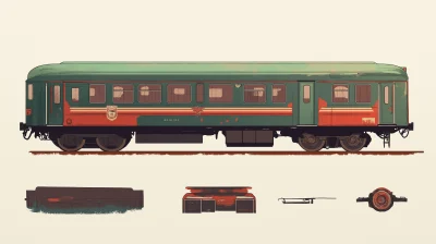 Retro Futuristic Soviet Train Car