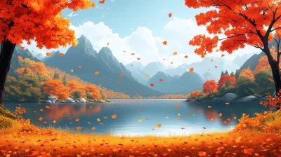 Autumn Serenity by the Lake