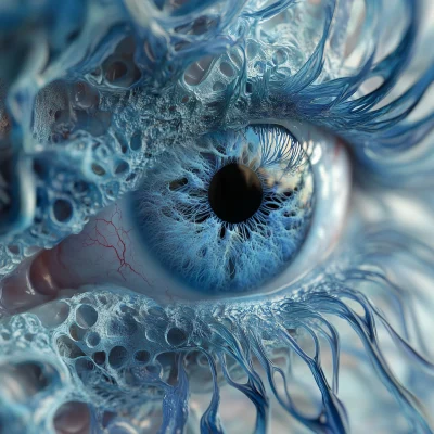 Intricate 3D Blue Eye