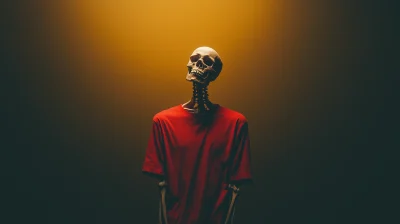 Human Skull in Oversized Tee